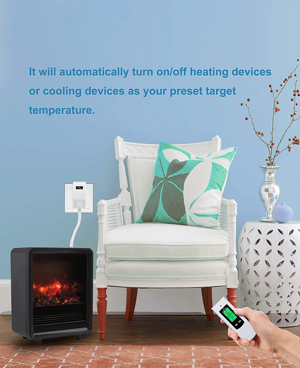 Nashone 110-230V Wireless Heating Thermostat Remote Control Smart Thermostat Temperature Controller EU/US Socket Remote Control