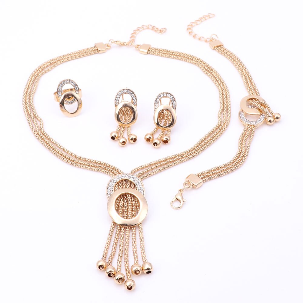 Vrouwen Bridal Fine Crystal Afrikaanse Kralen Sieraden Sets Voor Wedding Party Dress Accessoires Set Oorbellen Hangers Ketting Ringen