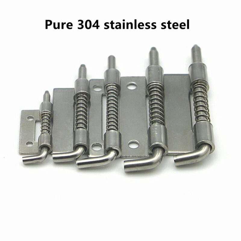 304 Stainless Steel loaded Hinge bisagras Security Spring bolt Barrel Latch for Industrial Welding Distribution Cabinet Hardware