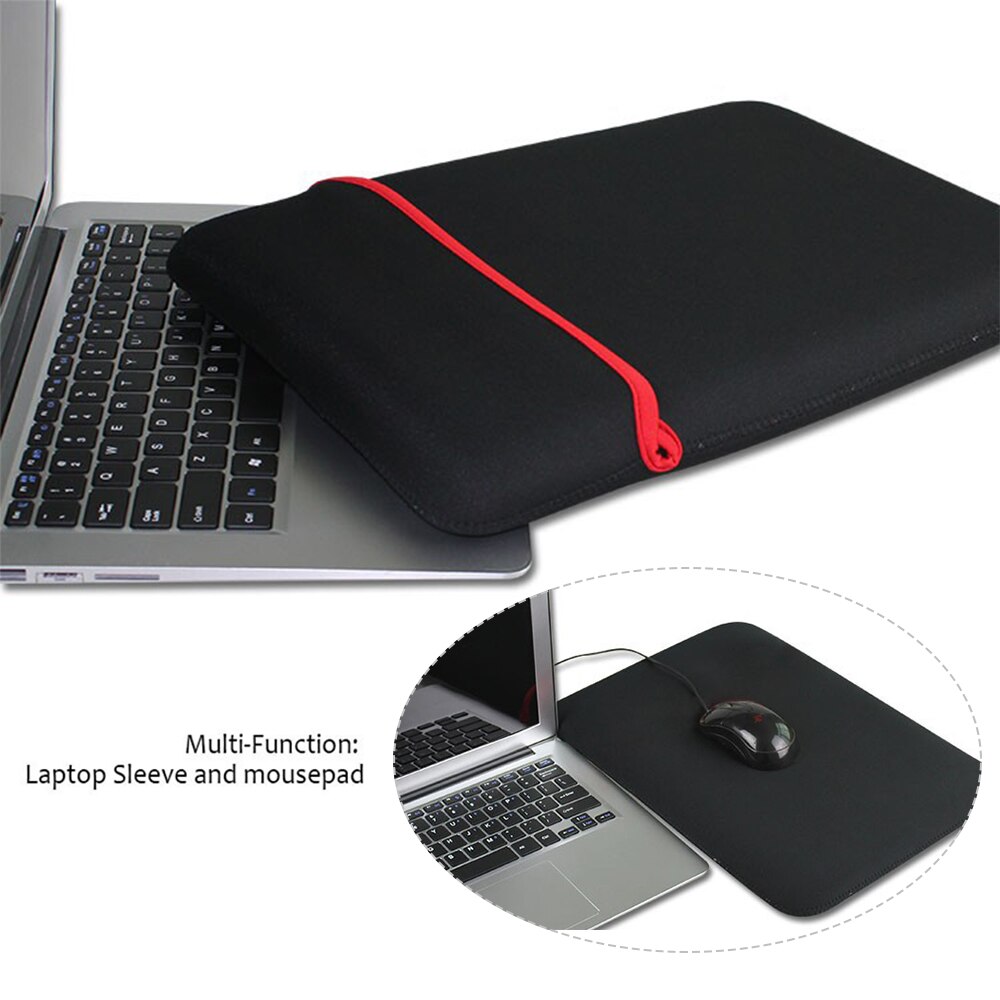 Universal Black Pouch Sleeve Laptop Bag Case for Tablet PC 7" 8" 9" 9.7" 10" 12" 13" 14" 15" inch Mouse Pad Style