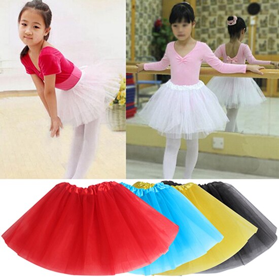 Filles belle Multi couches Tulle taille élastique jupe gonflée Tu tu princesse robe pour enfants fille scène performance