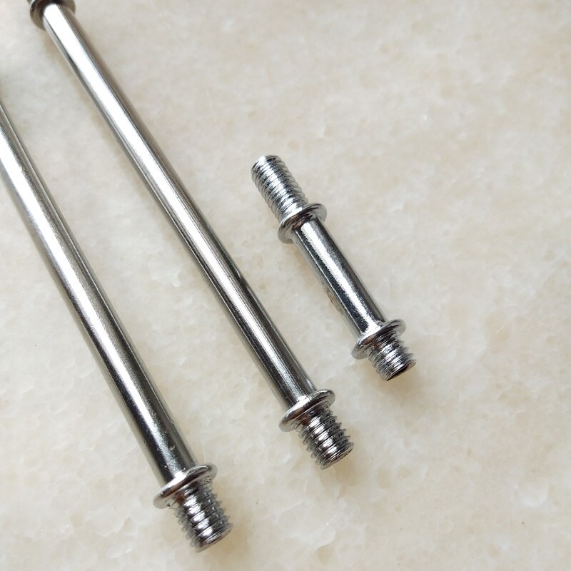 10 pièces/lot M6 chrome Double tête vis de raccordement tuyau mâle filetage dent Tube 6mm alliage placage éclairage lampes Bases Tube