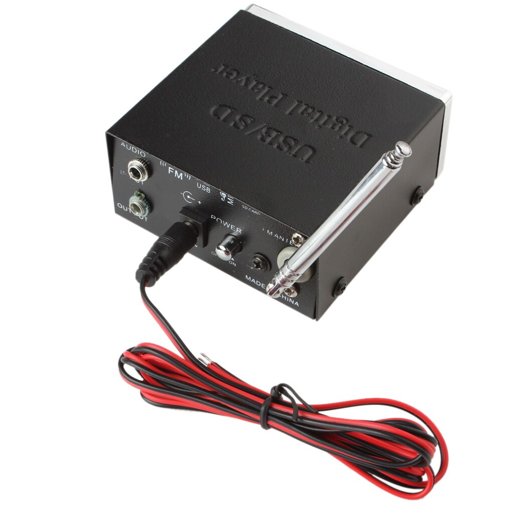 2CH Power Amplifier MP3 Player Reader Digital Player 4 Electronic Keypad Support USB SD MMC Card with Remote Control &amp; 3.5mm Jac