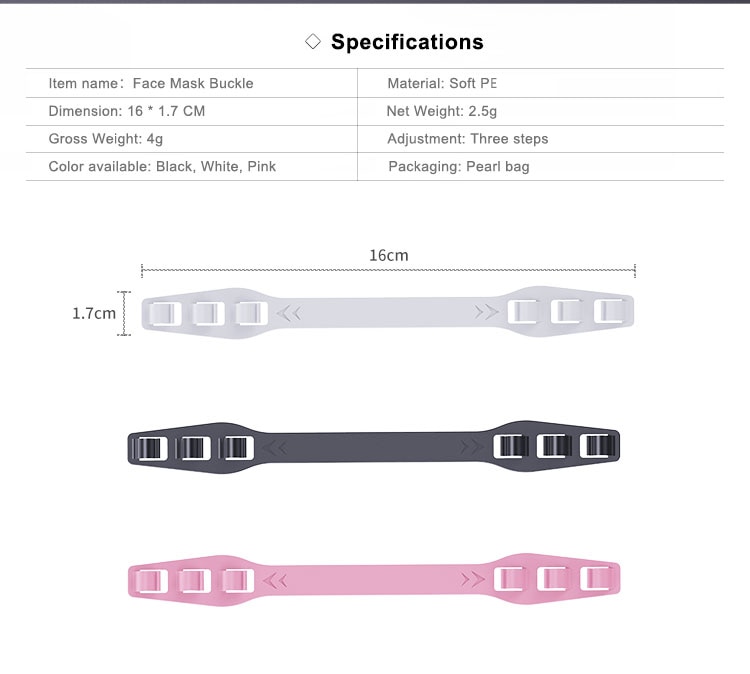 3pcs Soft Face Mask Ear Hooks Buckle Adjustable Earache Preventions Fixer Mask Ear Saver Adjustable Anti-slip Ear Protective