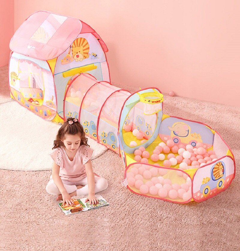 Kids tent Foldable cartoon game house Girl princess treasure hunt house tent ocean ball Play Game Teepe for children