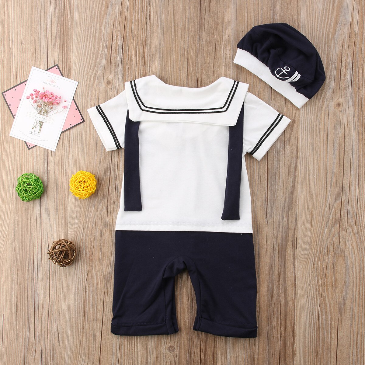 Baby jongens romper baby soilder kleding kapitein outfit zonnepak 0-24m