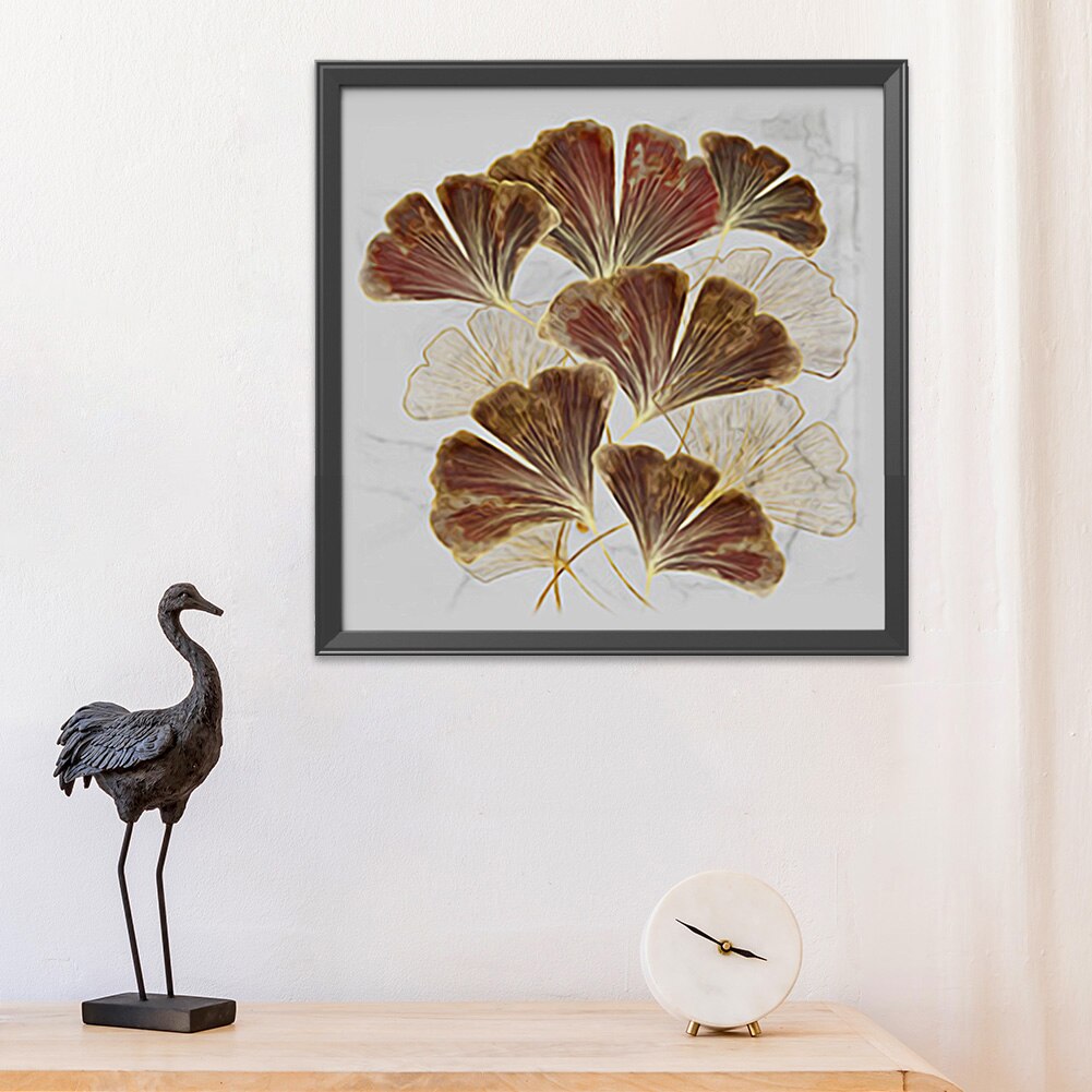 Ginkgo Blad Kruissteek Stilleven Serie Kit Ecologische Katoenen Draad 11CT Gedrukt Borduurwerk Diy Decoratie 60x60cm