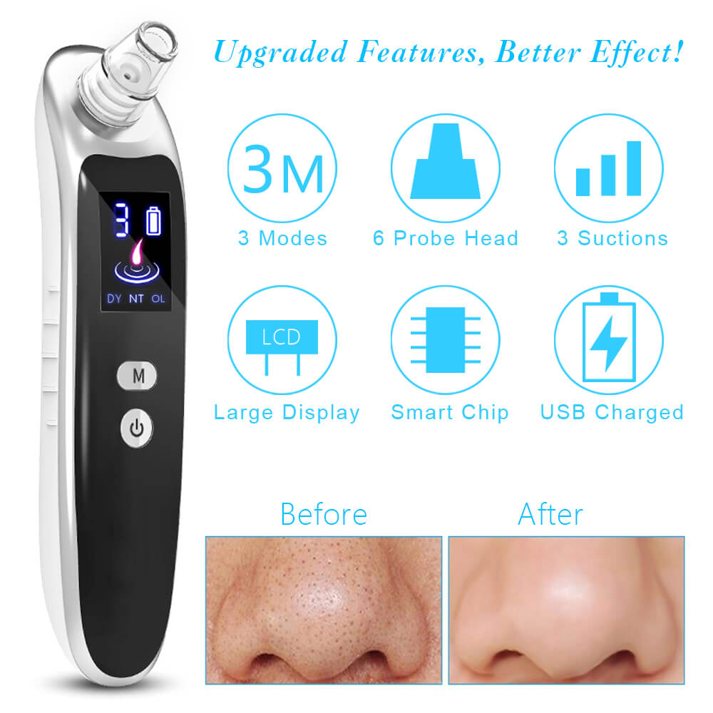 Blackhead Acne Remover Vacuum Machine Black Head Face Skin Care Cleaner Pore Nose Suction Facial Removal Extractor