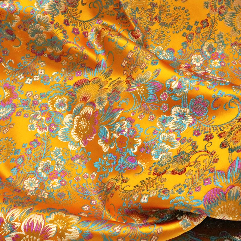 Pruimenbloesem stijl Brokaat satijn Stof Damast Jacquard Kleding Kostuum Bekleding Inrichting Gordijn Kleding Materiaal DOOR meter