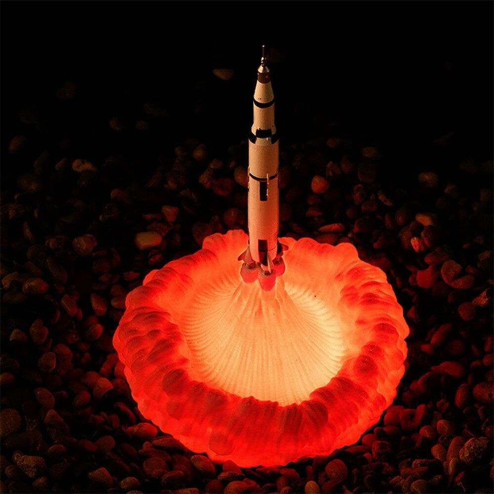 3D Print Rocket Night Light LED Desk Lamp Space Shuttle for Home Decor