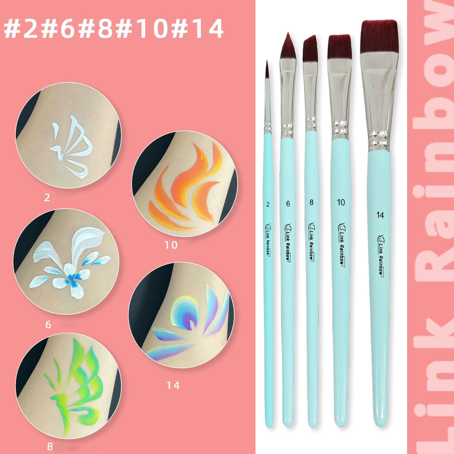 Pędzle robić malowania twarzy zestaw narzędzi robić malowania twarzy dla dzieci pędzle robić malowania ciała: Ciemny khaki