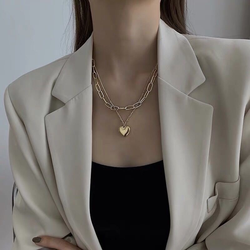 Collar con colgante de corazón de amor para mujeres y hombres, gargantilla de cadena fina de Simple con personalidad, joyería: De arma