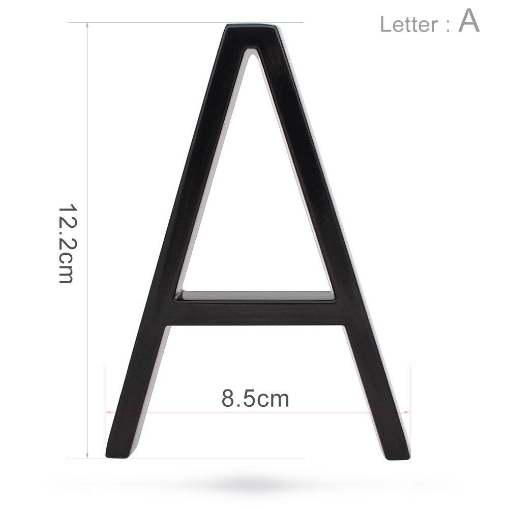 5" Floating House Number Metal Modern Home Number Garden Door Mailbox Decor Letter with Nail Kit Coated Black Visibility Signage: Letter A