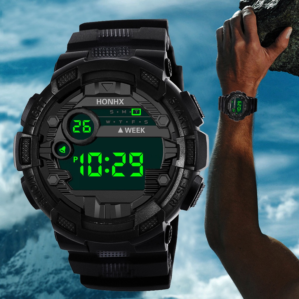 Mannen Luxe Horloges Heren Digitale Led Horloge Datum Sport Mannen Outdoor Elektronische Horloge Polshorloge Relogio Masculino