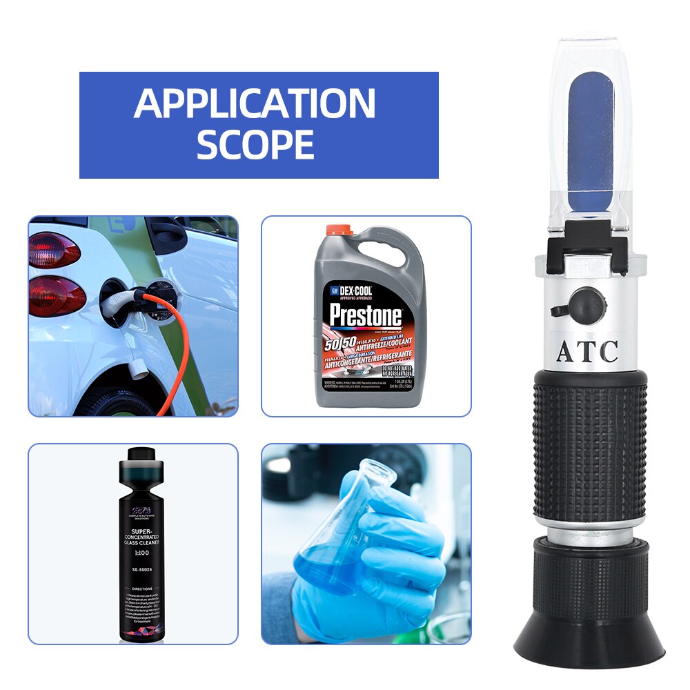 Hand Held Tester Tool 4 In 1 Refractometer Motor Vloeistof Glycol Antivries Vriespunt Batterij Refractometer Antivries Tester