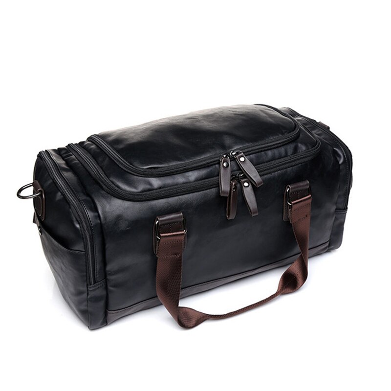 de luxe Sac De Voyage En Cuir décontracté Hommes Sac À Main Grand Fourre-Tout Grande Capacité Week-End Bagages Duffle Sac Hommes Sacs À Bandoulière Noirs