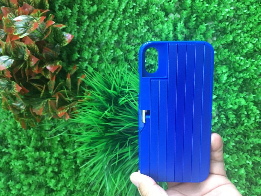 Selfie stick etui til iphone 6/7/8 plus xs  x 3 in 1 etui med genopladelig trådløs bluetooth selfie stick aluminium kickstand: Blå / Iphone 678