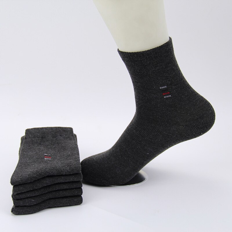 5 par herresokker ensfarvet bomuld klassiske business casual sokker sommer efterår fremragende åndbar herresok meias: 1