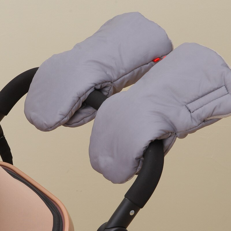 Baby Stroller Gloves Winter Pram Hand Muff Waterproof Pram Accessory Mitten Baby Buggy Clutch Cart Thick Gloves: Gray 32X13X22cm