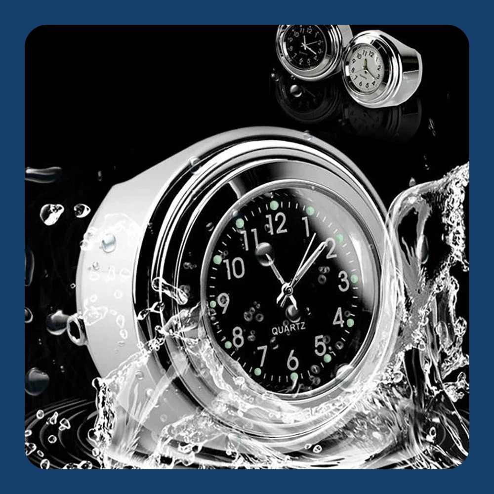 Świecący zegarek motocyklowy na kierownicę, wodoodporny zegarek kwarcowy, lekki, modny zegarek motocyklowy, wyposażenie robić skutera, motoru, ATV.