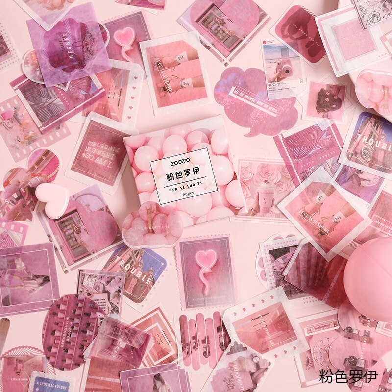 XINAHER 80 Pcs/box Vintage INS life Journal paper sticker DIY decoration sticker for album scrapbooking label sticker: L