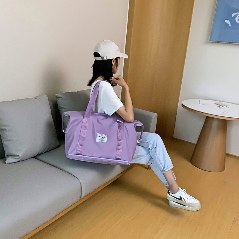 Große Kapazität Reisetasche für Frauen Wasserdichte Oxford Handtasche Doppel Schicht Outdoor Fitness Yoga Taschen Freizeit Sport Geldbörse