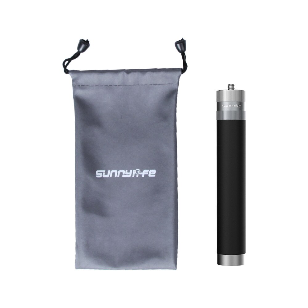 Extension Selfie Stick for Action Camera Aluminum Alloy Extendable Monopod with Drawstring Bag 1/4 Standard Screw QJY99: black