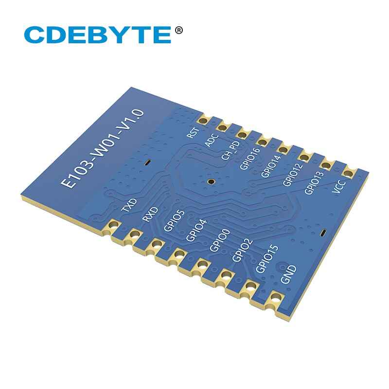 ESP8266EX inalámbrica de 2,4 GHz módulo 20dBm 100mW módulo WiFi UART SMD 802,11 b/g/n/IPX antena cerámica E103-W01-IPX CDEBYTE