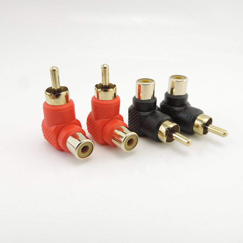 90 Degree RCA Connector Male To Female M/F Right Angle Plug Adapters L type Elbow for cctv camera Audio q1