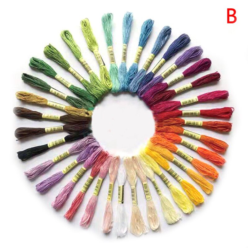24-100pcs Random Color embroidery DIY Silk Line Branch Threads Similar Dmc Thread Floss Skein Cross Stitch Thread: B 36Colors
