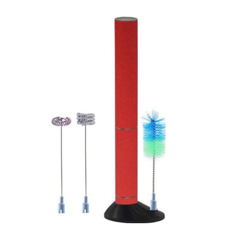 Powerful Electric Milk Frother Steel Spring Whisk Foam Maker with Cleaning Brush and Sleeve Rotor Set: style1