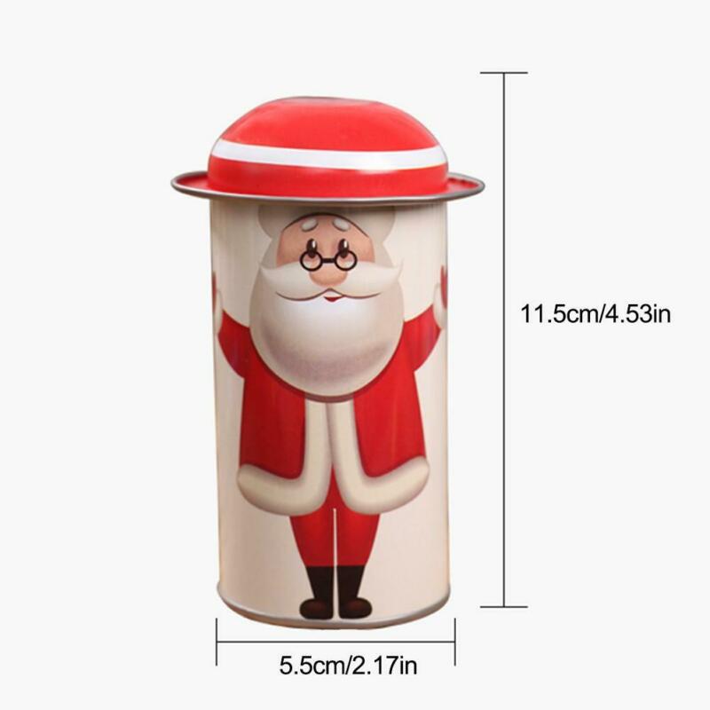 1Pc Random Style Christmas Candy Empty Box Storage Box Can Case Organizer Tins Jar Santa Snowman Decor Xmas