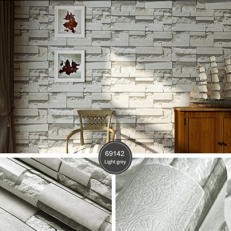 Modern nonwoven brick wall paper simulation brick background wall wallpaper shop decoration wallpaper 3D Roll wallpaper U113: 69142