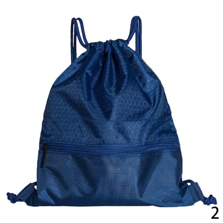 Draagbare heren dames trekkoord rugzak grote capaciteit reistassen kinderen meisjes nylon schoudertas met rits: Koningsblauw