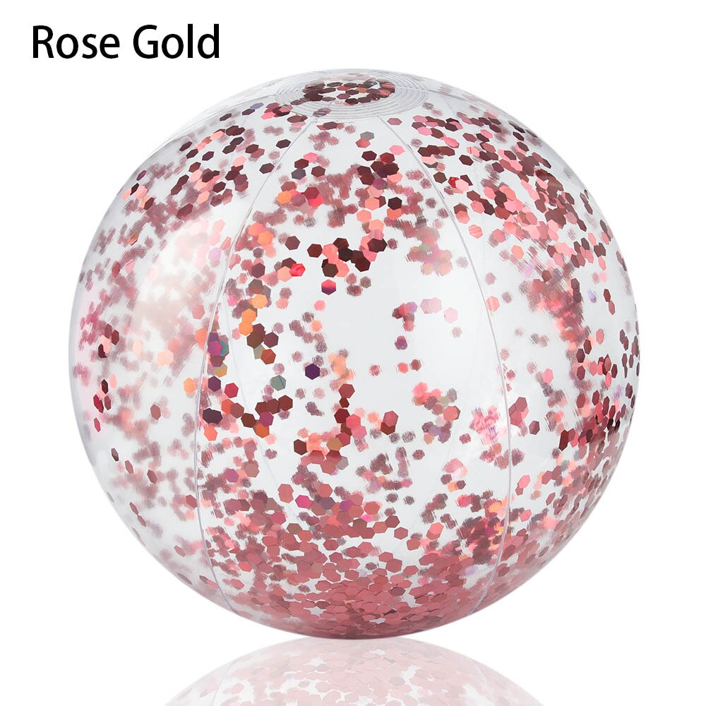 16 tommer glitter oppustelig badebold svømmebassin vandspil ballon sommer sport vand sjov legetøj bolde: Rose guld