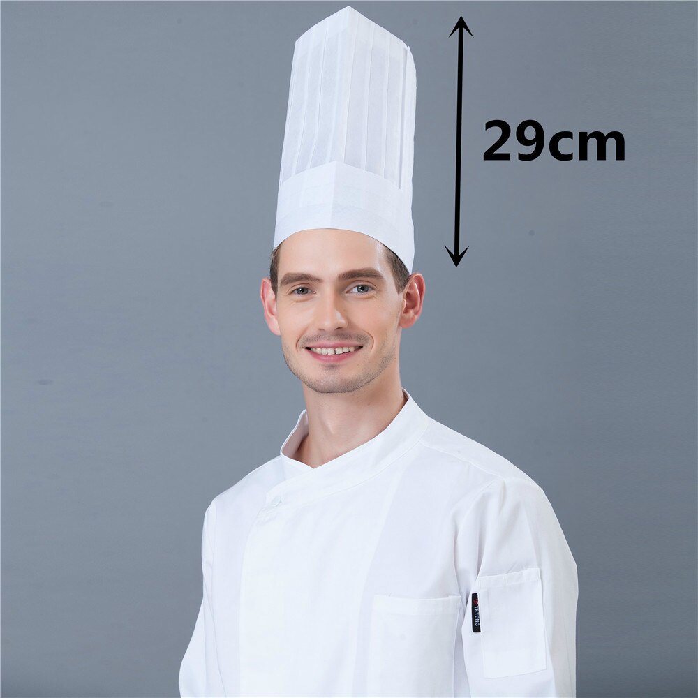 Chapeau de Chef non tissé, couvre-chef de Chef, couvre-chef de Restaurant, hôtel, vêtement de travail de cuisine, casquettes jetables, 20 pièces/lot