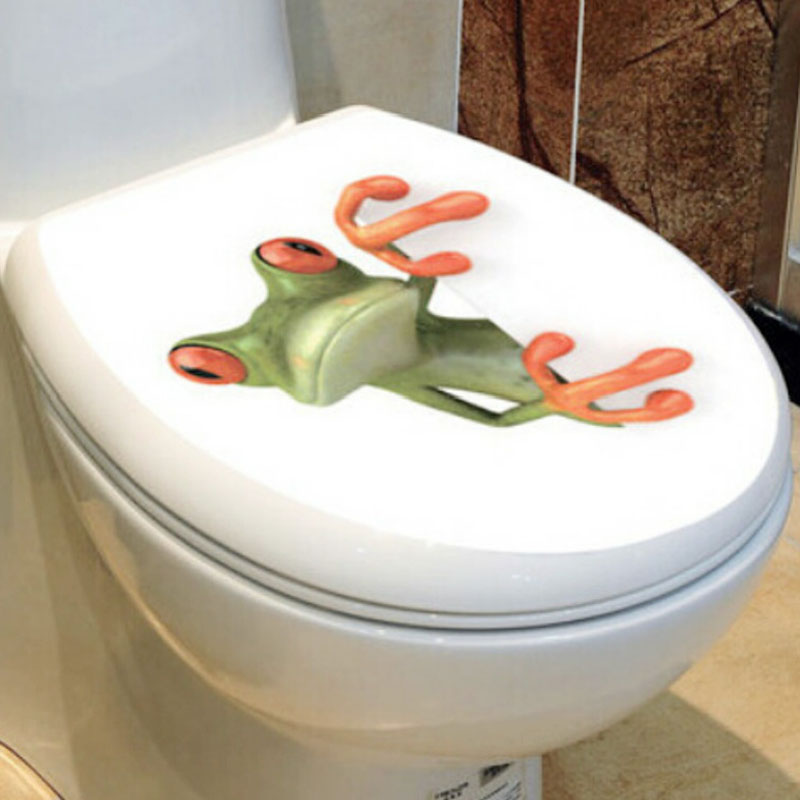Skør grøn frosk shore væg bil badeværelse toilet sæde låg dækning mærkat klistermærke boligindretning forsyninger nds: Default Title