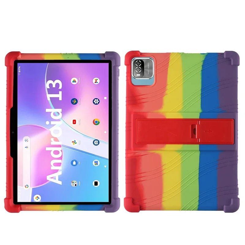 For PRITOM TAB11 Android 14 Tablet, 10 Inch Shockproof Cover Android 13 Tablet Kids Soft Silicon Stand Protective Shell: MULTI