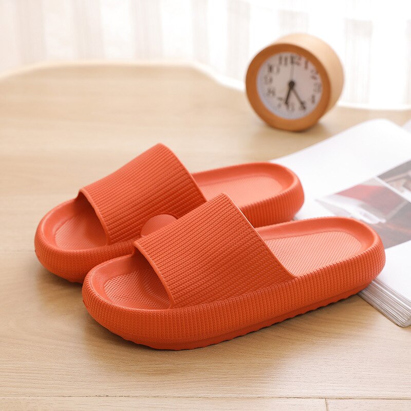 Zomer Vrouwen Indoor Slippers Vloer Platte Schoenen Indoor Slippers Vrouwelijke Badkamer Thuis Slippers Zapatillas De Hombre: Orange red / 44-45