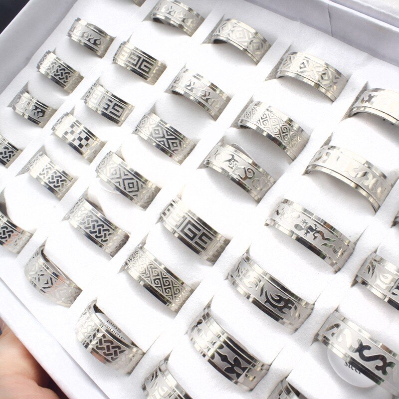 20 Stuks Mix Rvs Ring Sieraden Dragon Hart Verklaring Trouwringen Voor Vrouwen Mannen: 4