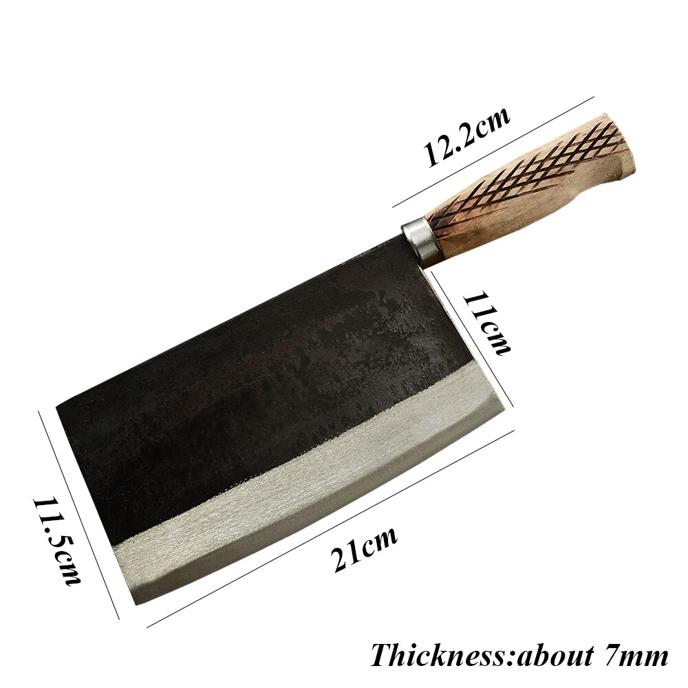 Handmade Forged Butcher Knife High Carbon Steel Chinese Knife Meat Cleaver Kitchen Knives