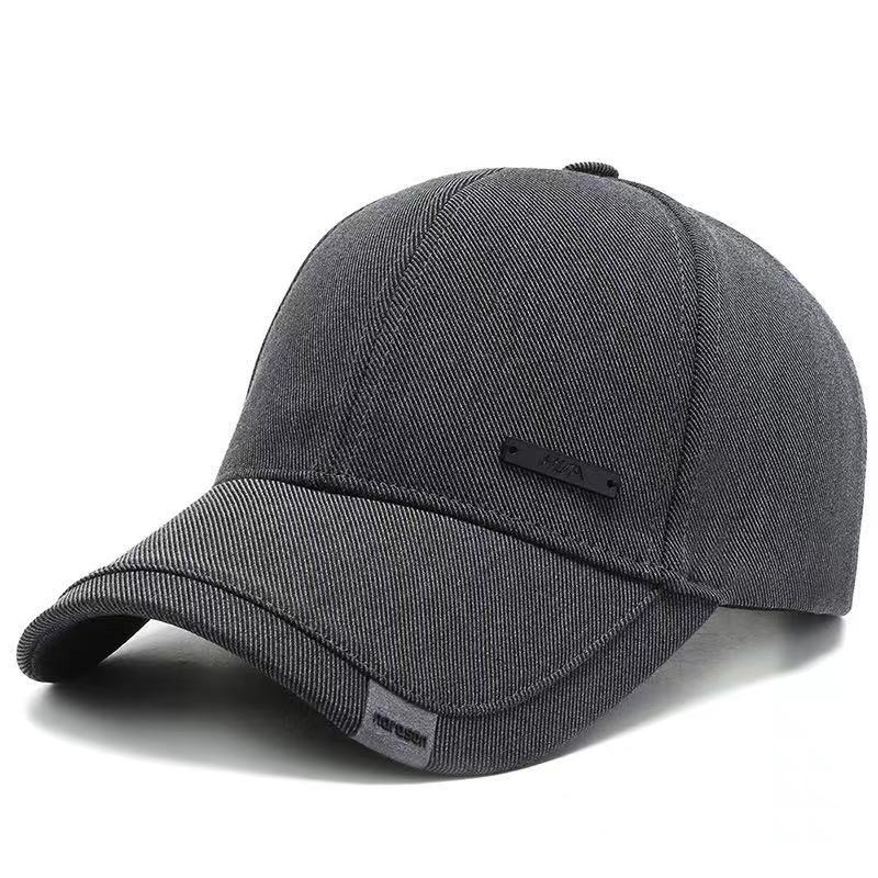 Hip hop seniorer baseball kasket mænd bomuld justerbare golf kasketter midaldrende ældre udendørs sports hatte snapback hatte gorra: Mørkegrå