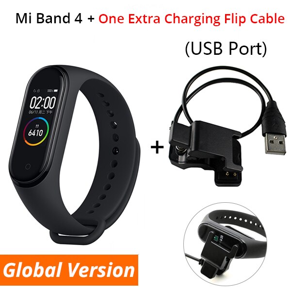 Originale Xiao mi mi fascia 4 Globale versione Di Smart braccialetto 3 Di colore schermo AMOLED mi FASCIA 4 Fitness Traker Bluetooth smartband: GL n USB Charger