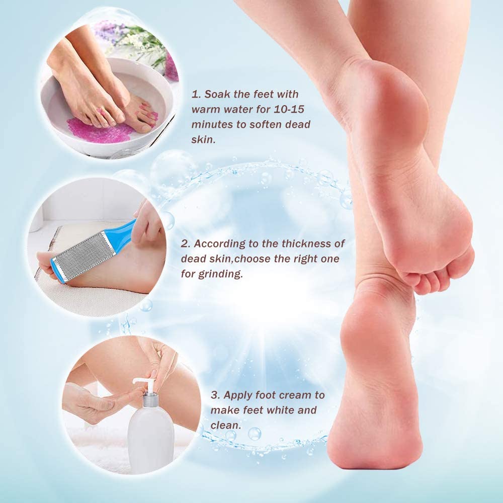 14 in 1 kit professionale per la cura dei piedi impostato di strumenti per Pedicure piede in acciaio inossidabile raspa piede rimozione della pelle morta kit di cura dell'unghia del piede pulito