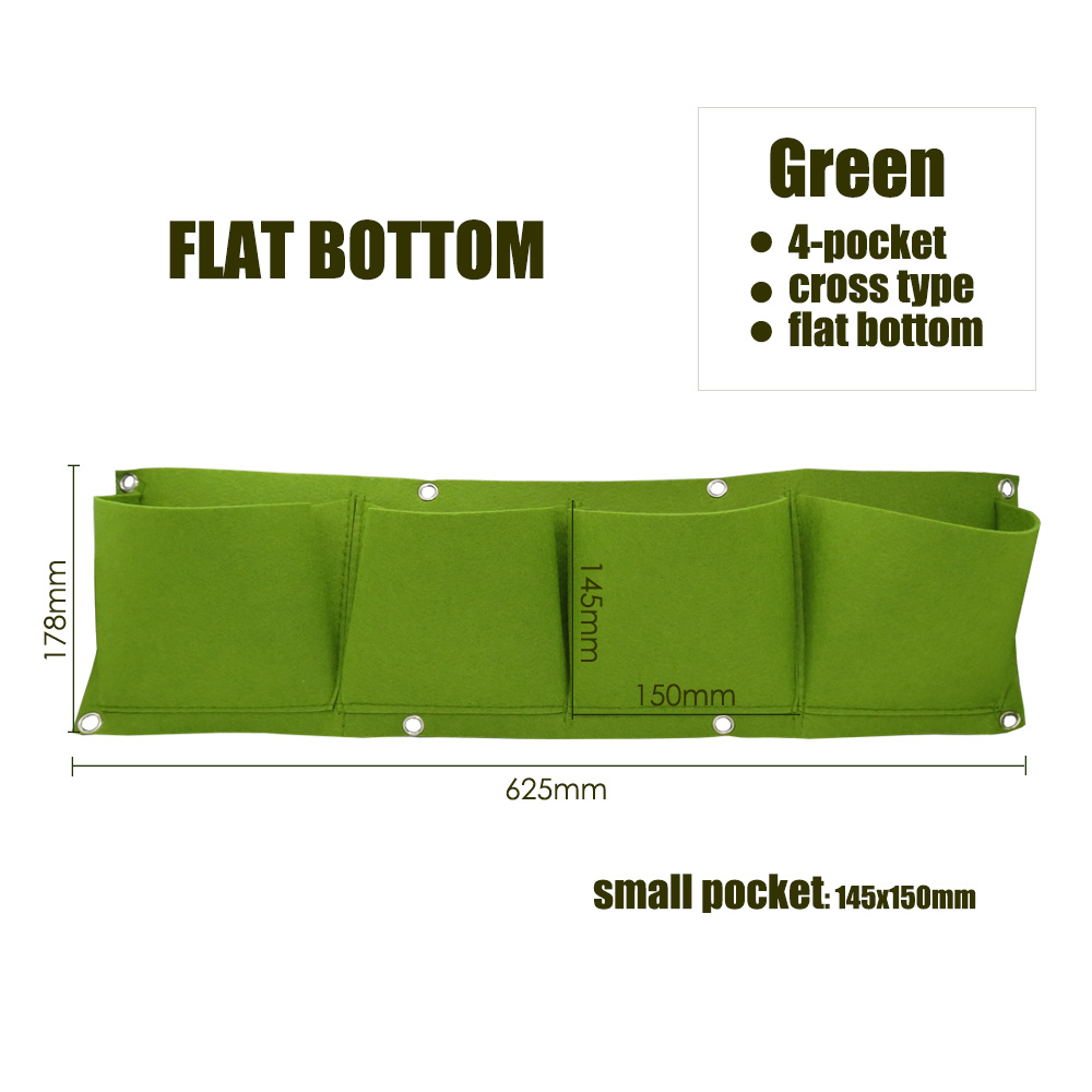MUCIAKIE bolsa Vertical de plantación de 4 bolsillos verde colgante para pared de jardín bolsas de cultivo de plantas hogar bolsas de cultivo de pared suministros para el hogar