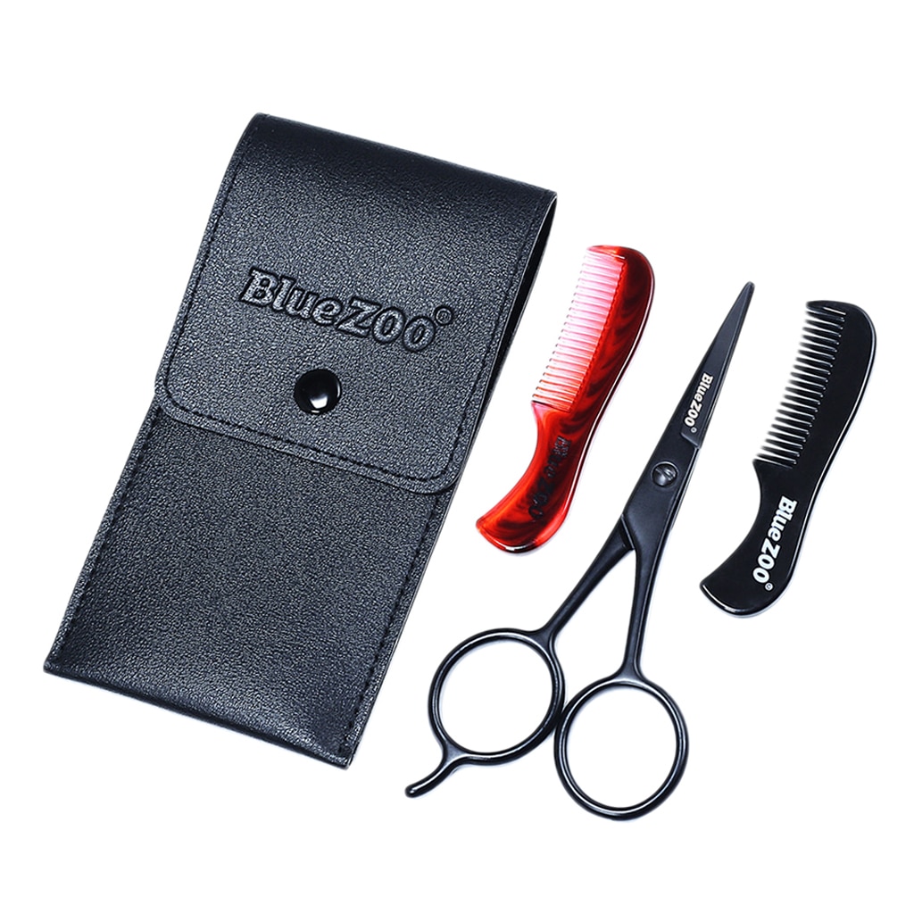 3 stuks heren baard snor neus haar trimschaar vormkammen gebogen snor neus oor haar verwijderaar schaar trimmer