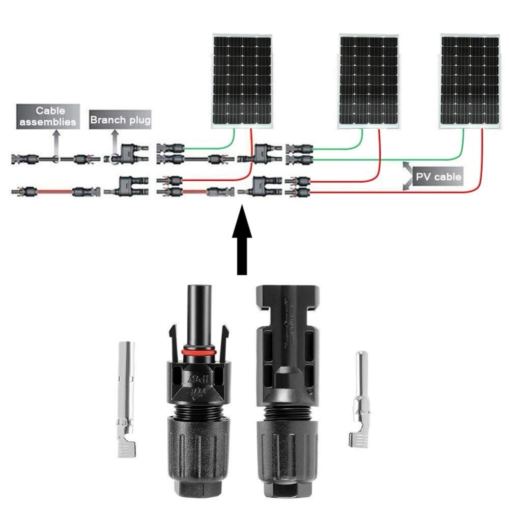 100 Pairs/lot Solar Connectors Solar Panel Connector 30A 1000V Male Female IP67 for solar cable