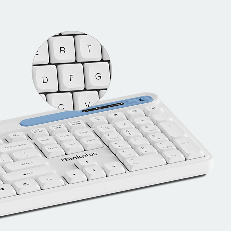 Thinkplus Wireless Light Sound Keyboard K225 Pro Lenovo 2.4G Waterproof Slim Colorful for PC Laptops Notebooks Working