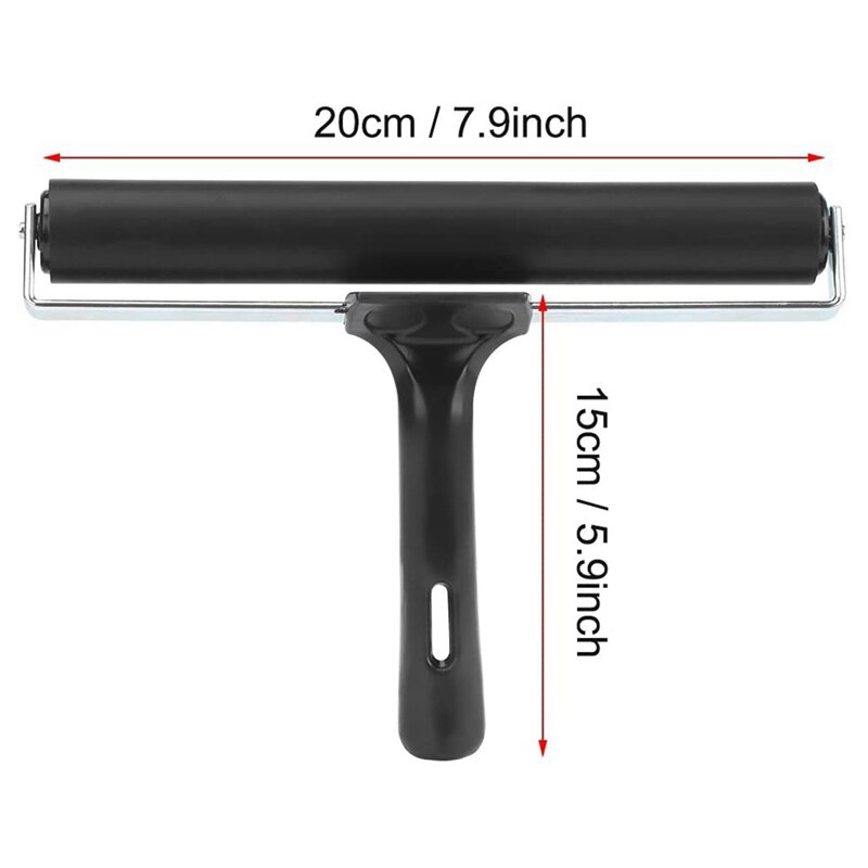 Rubber Roller Paste Roller Paint Roller Ink Applicator Art Craft Oil Painting Tool, 8 Inch Roller