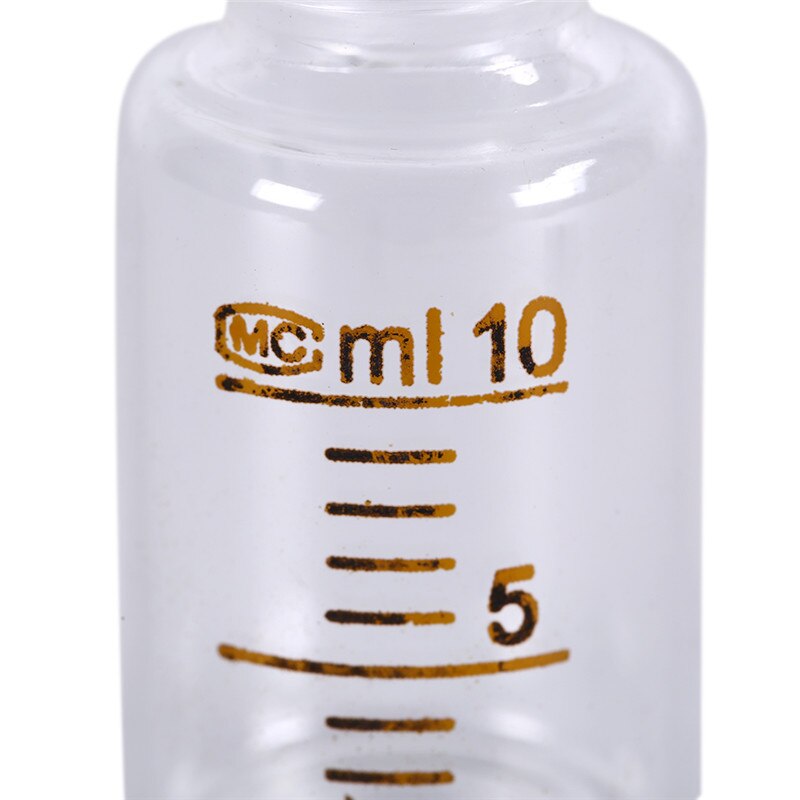 10ml glas + plastreagensflaske med skruehætte, sort, gradueret prøvehætteglas, rund flaske